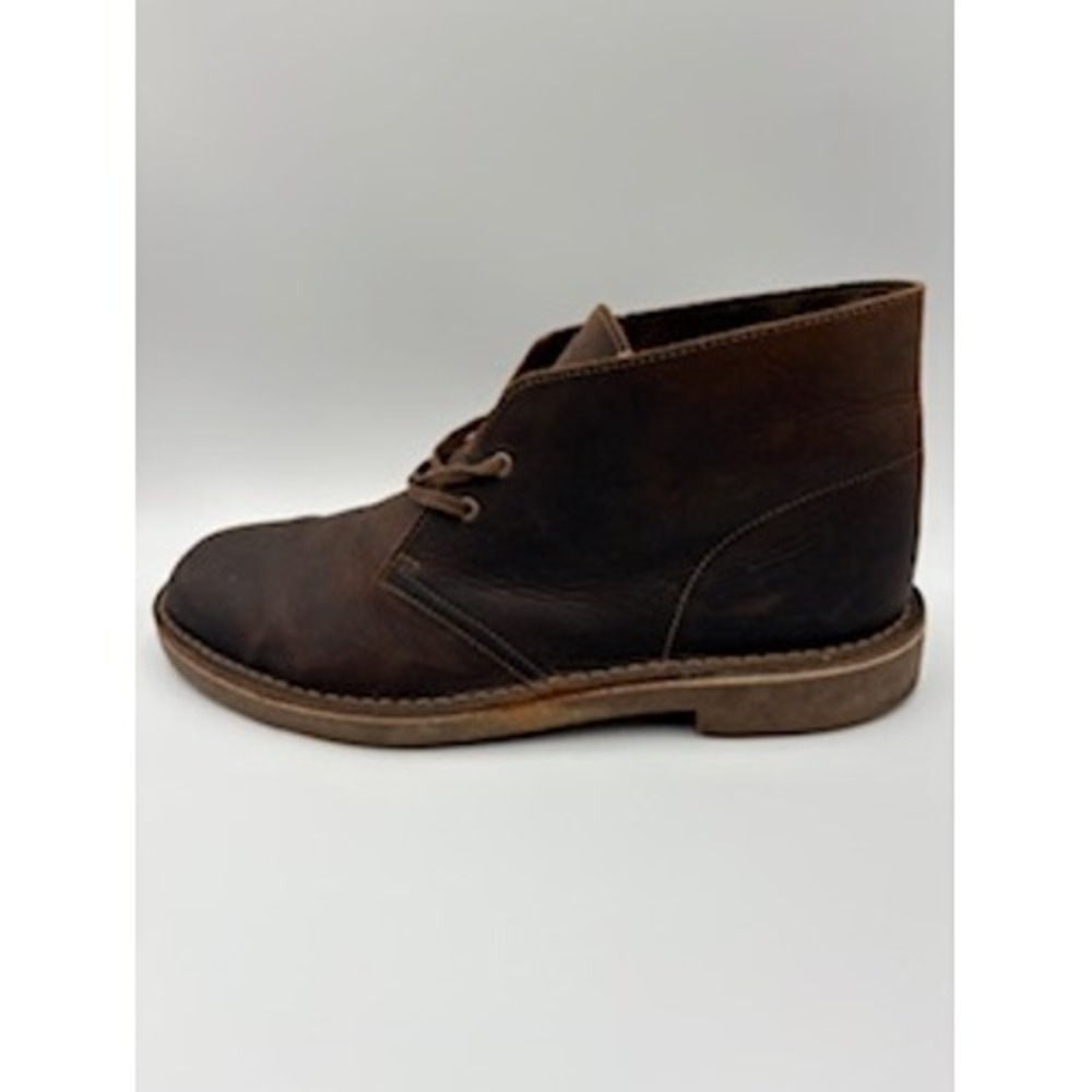 CLARKS Bushacre Chukka Boots 10.5 Brown Leather Desert Casual‎ Workwear Classic